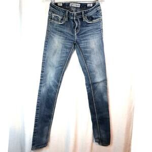 MEK Denim 26x32 Rovira Skinny Jeans Thick Yarn Embroidered‎ Pocket